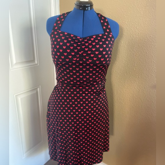ModCloth Folter Sweetheart Halter / Valentine Hearts Dress / Size M / EU… - Picture 3 of 16